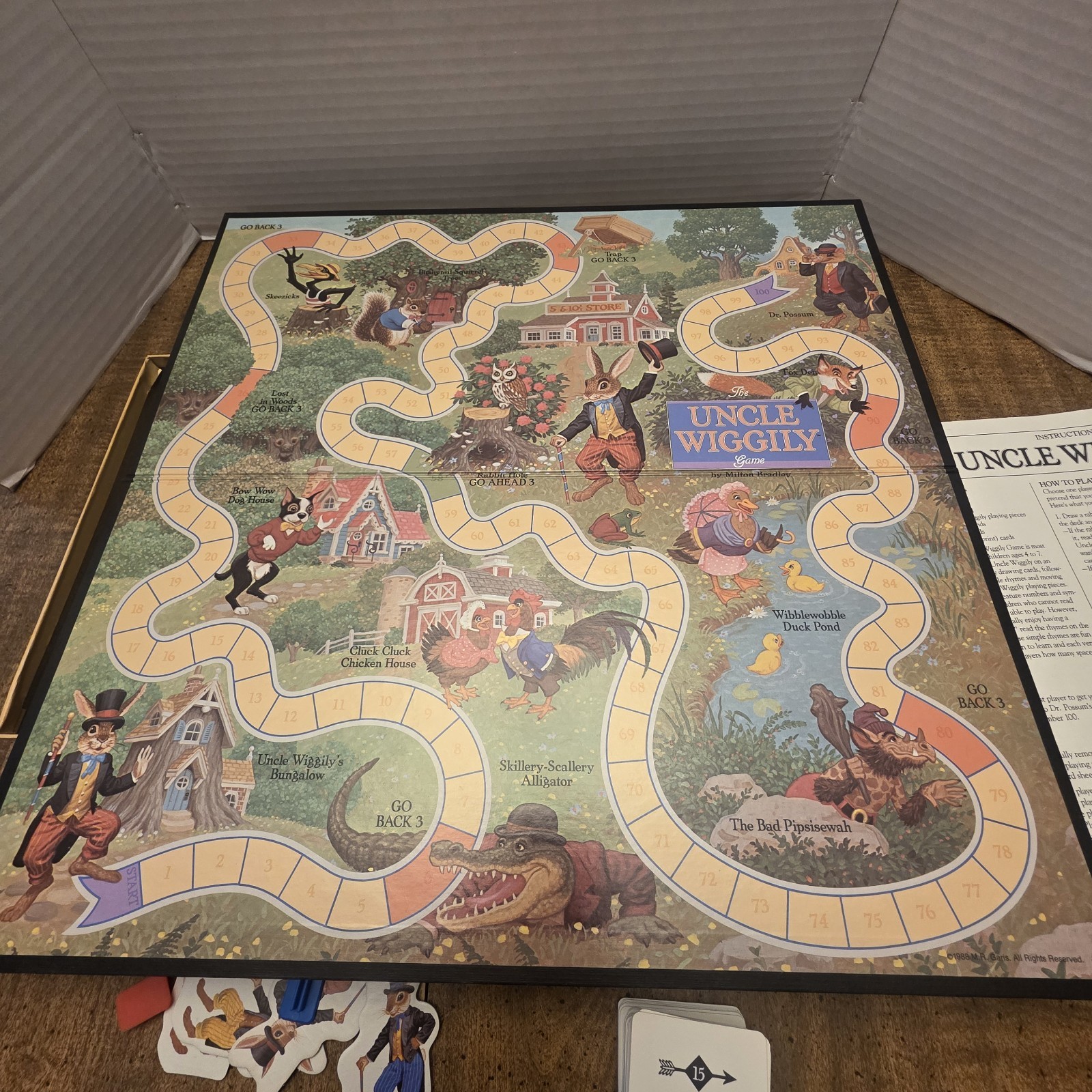 Vintage Uncle Wiggly Board Game – Milton Bradley – 1988 – 100% Complete