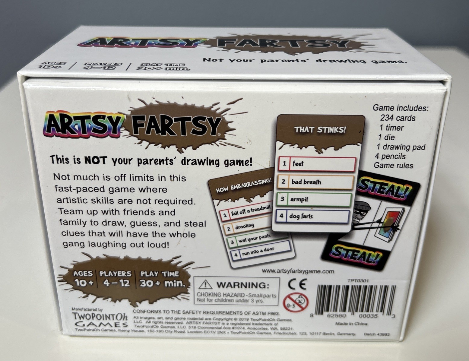 Artsy Fartsy Card and Drawing Game by TwoPointOh! Games Ages 10+