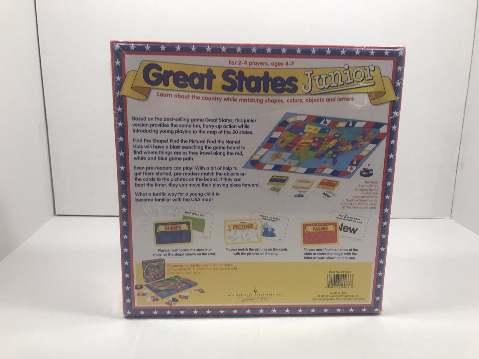 Great States Junior Board 2-4 Players Game Ages 4-7 BRAND NEW SEALED RARE