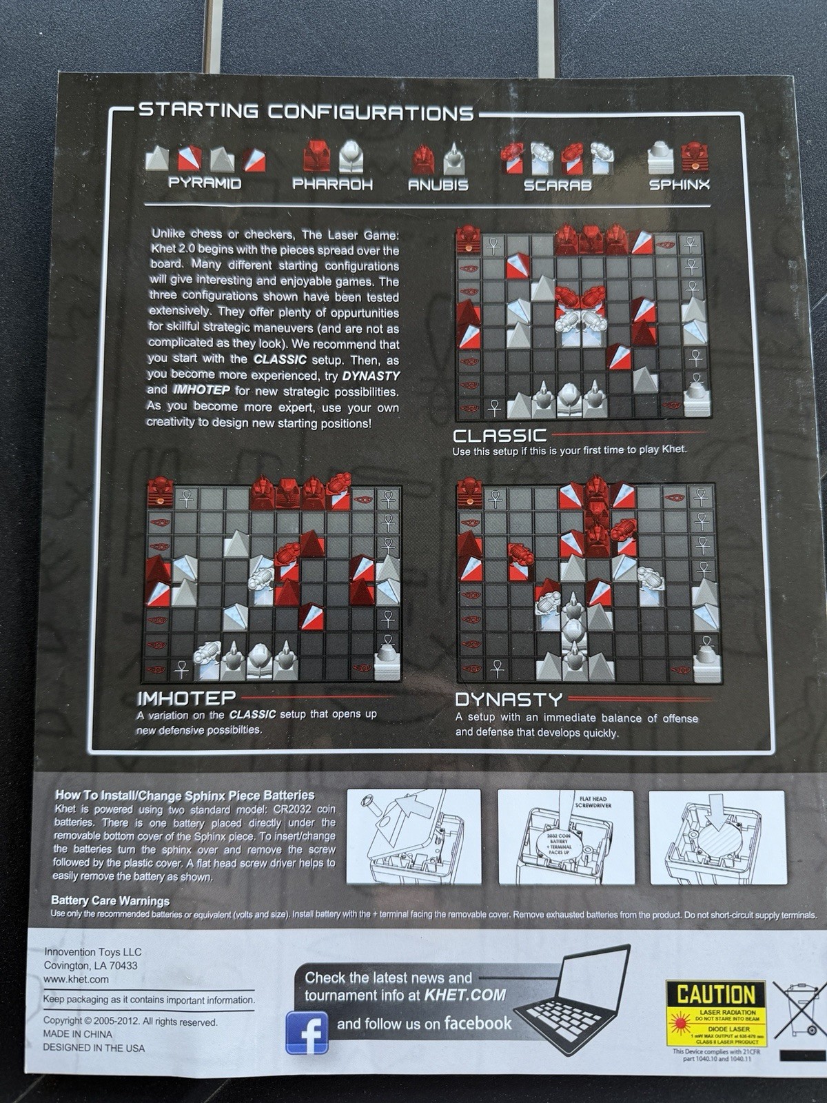 Laser Board Game Khet 2.0 Strategy Mensa Select Toy of the Year Complete READ
