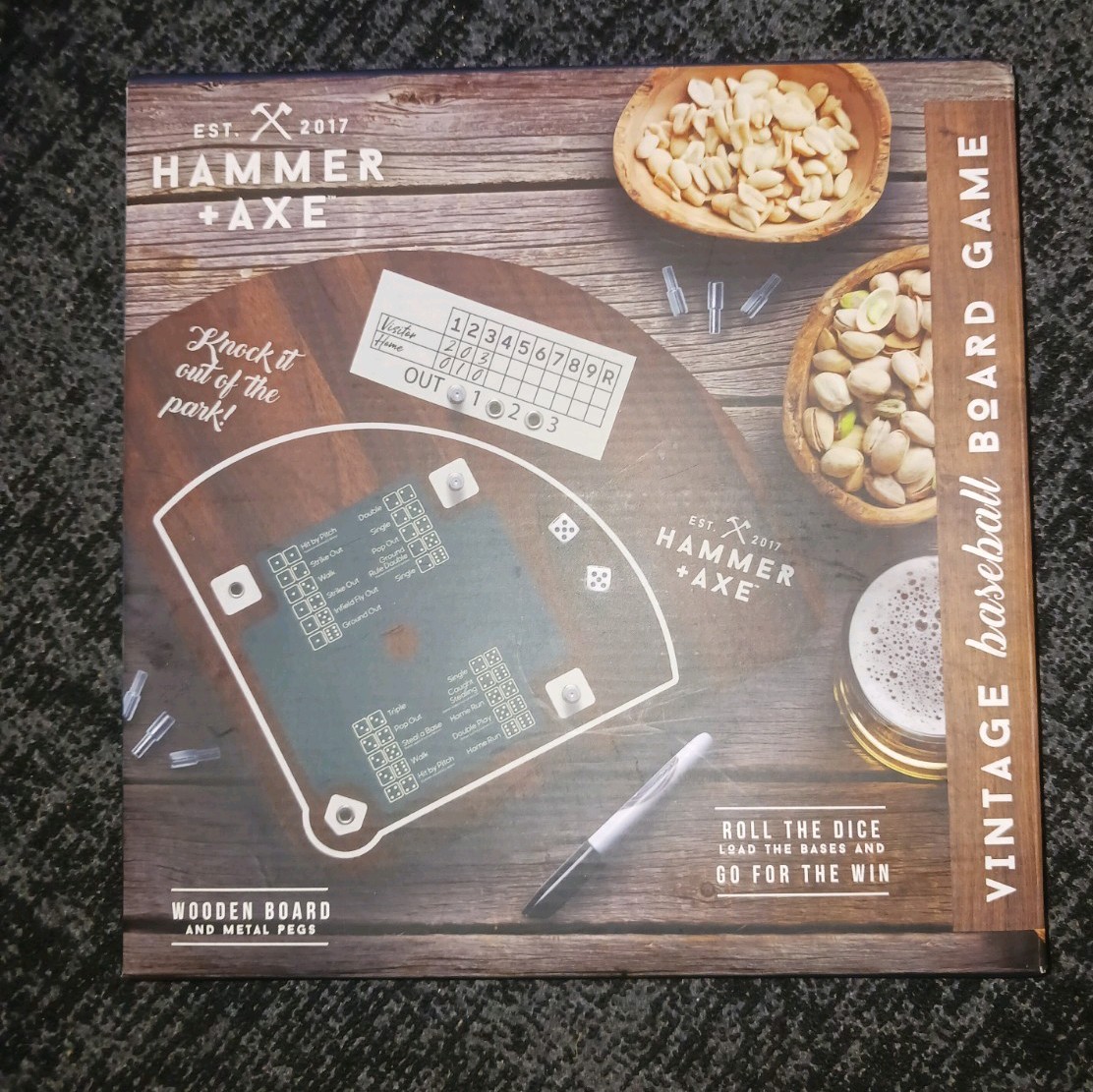 Hammer + Axe Vintage Baseball Wooden Board Game for 2 to 8 Players New In Box