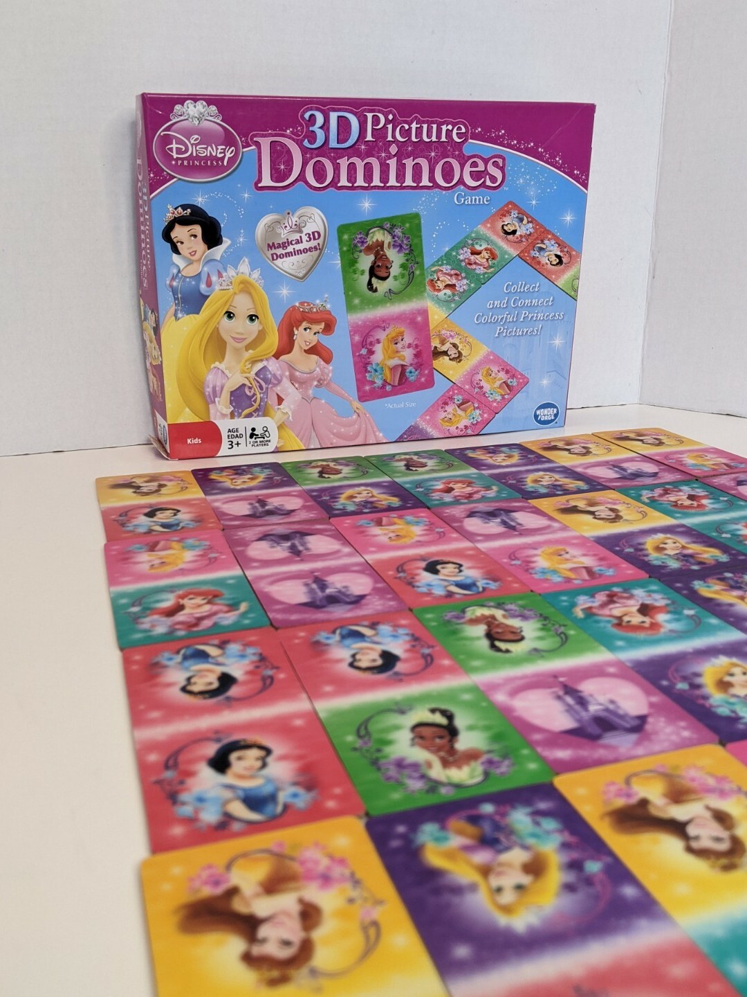 Rare Disney Princess 3D Picture Dominoes Domino Game Wonder Forge – Complete!