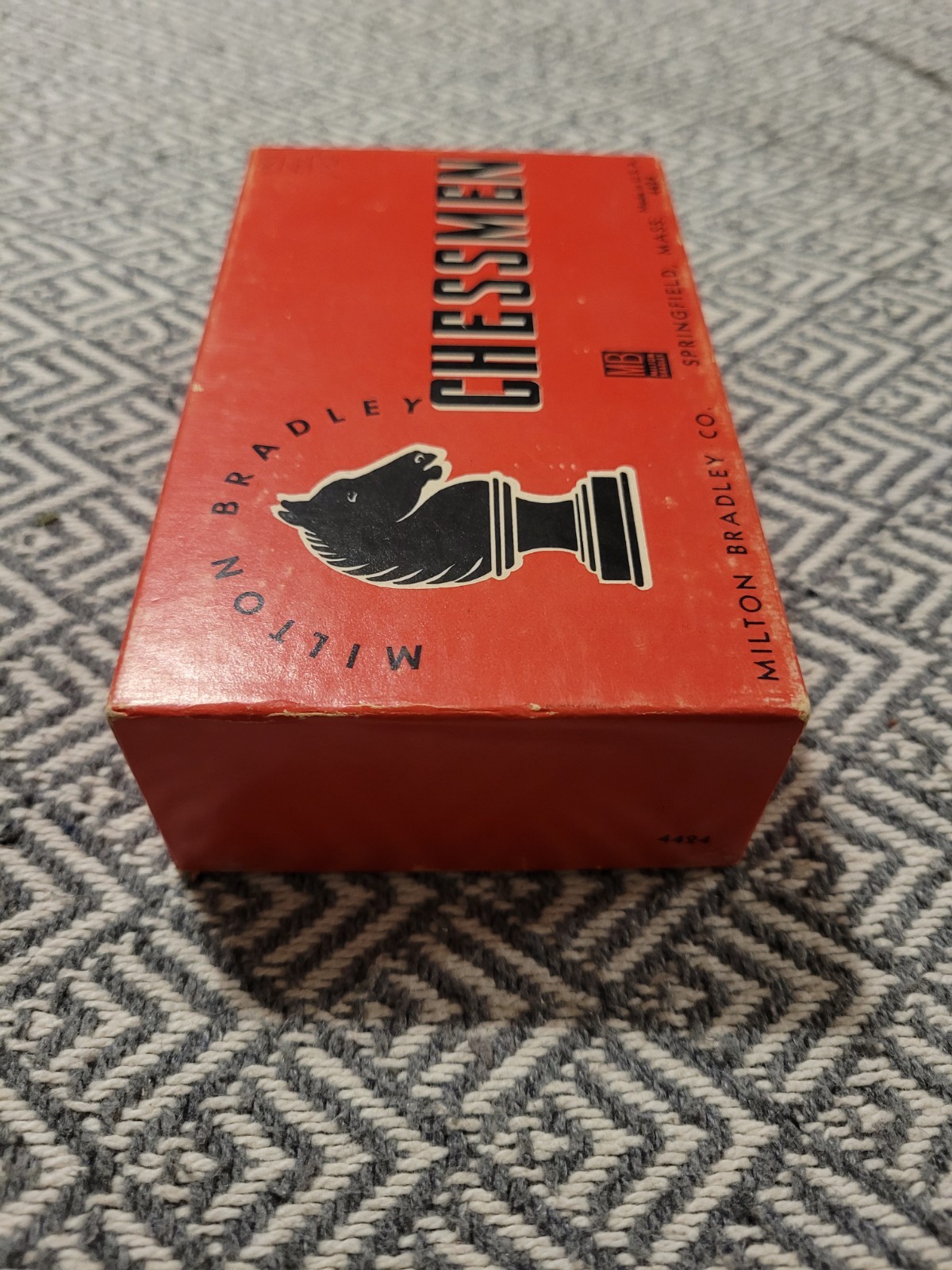 Vintage 1950s Chessman Pieces Milton Bradley Original Box And Instructions