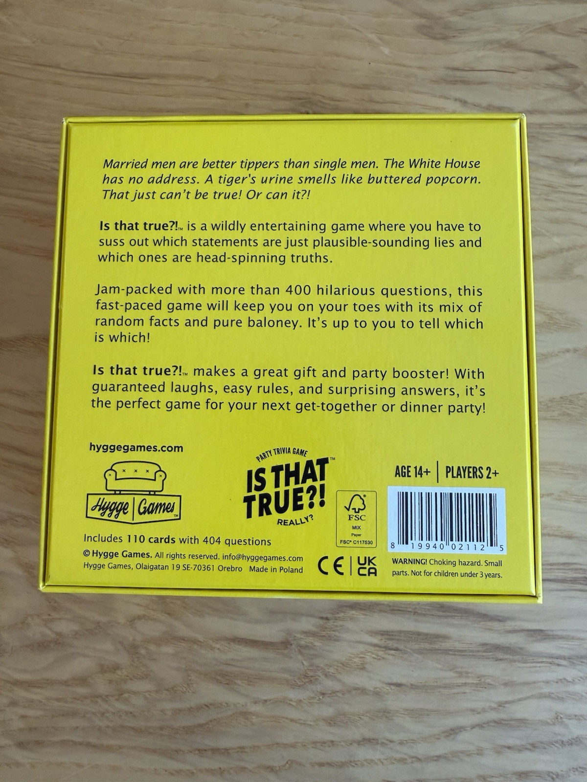 NEW Is That True?! Really? – Trivia Party Game – 2+ Players – Ages 14+ – Cards