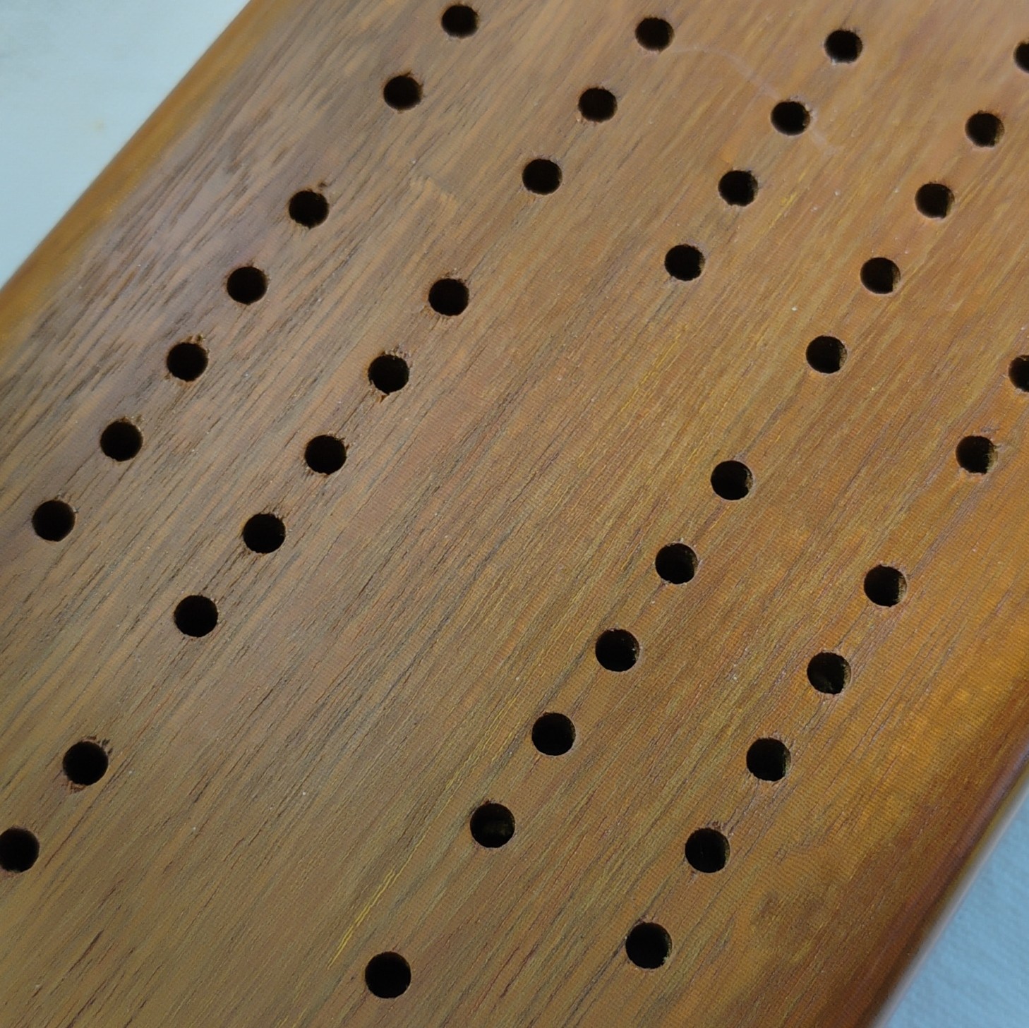 Handmade Wooden Cribbage Board. Brazilian Walnut. Brass And Aluminum Pegs. USA