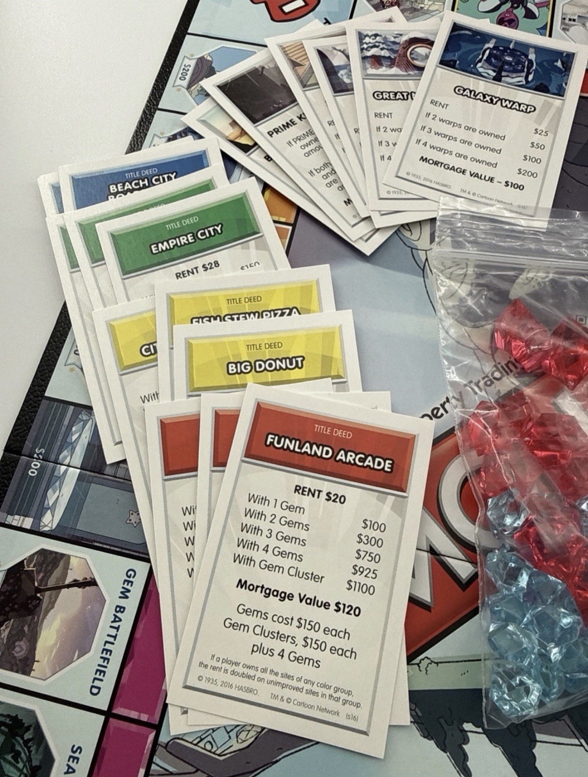 Steven Universe Edition Monopoly Board Game Cartoon Network Missing 2 Tokens