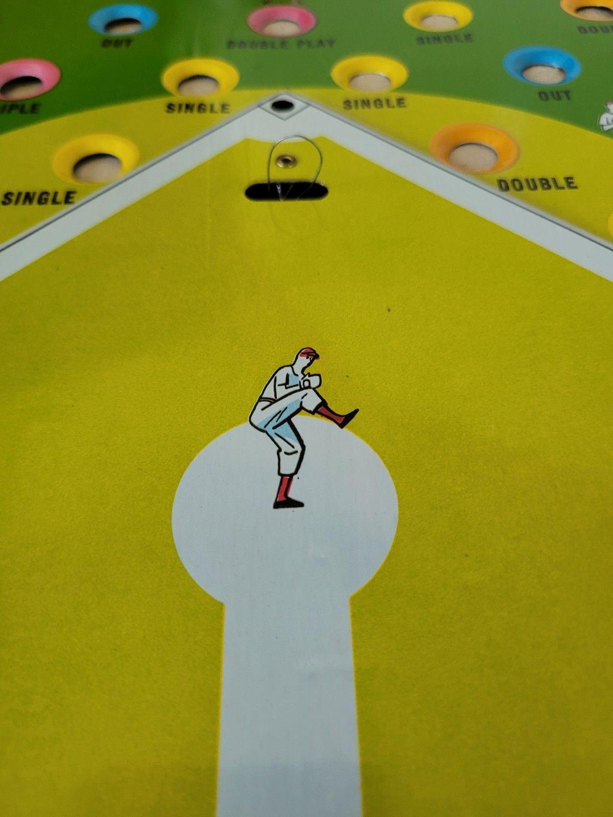 Vintage 1960’s Pressman Action Baseball Playing Board2 marbles, 1 player peg