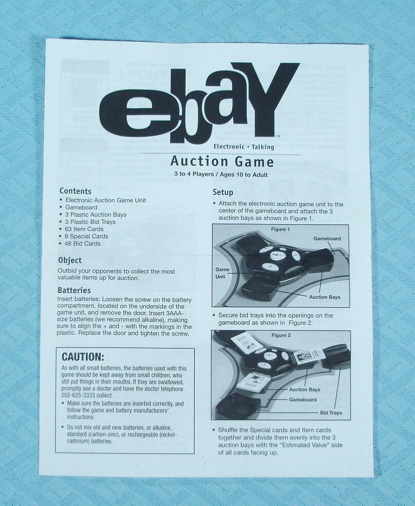 Ebay Electronic Talking Auction Game, Parker Brothers, 2001