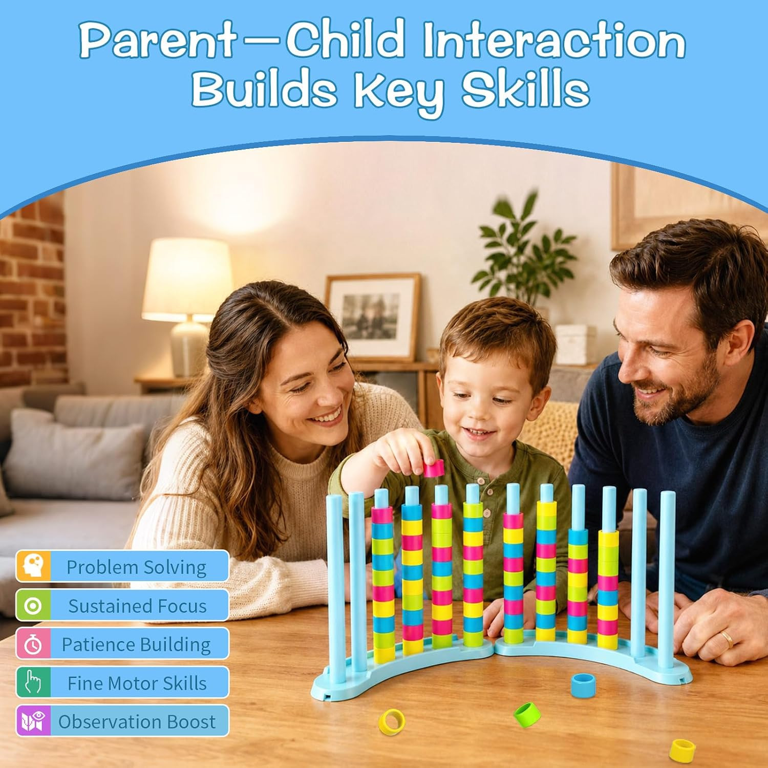 Color Matching Challenge Game 2 Pack – Fast Pattern Color Sorting & Stacking Toy