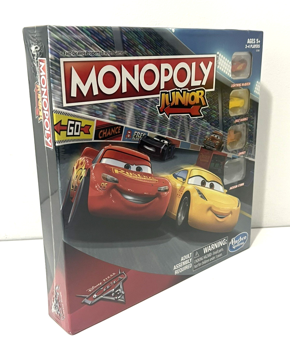 LOT OF 2 DISNEY PIXAR CARS 3 BOARD GAMES MONOPOLY JR &POP-O-MATIC TROUBLE HASBRO