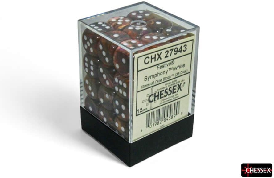 Chessex – Festive 12mm D6 Dice Block – Symphony