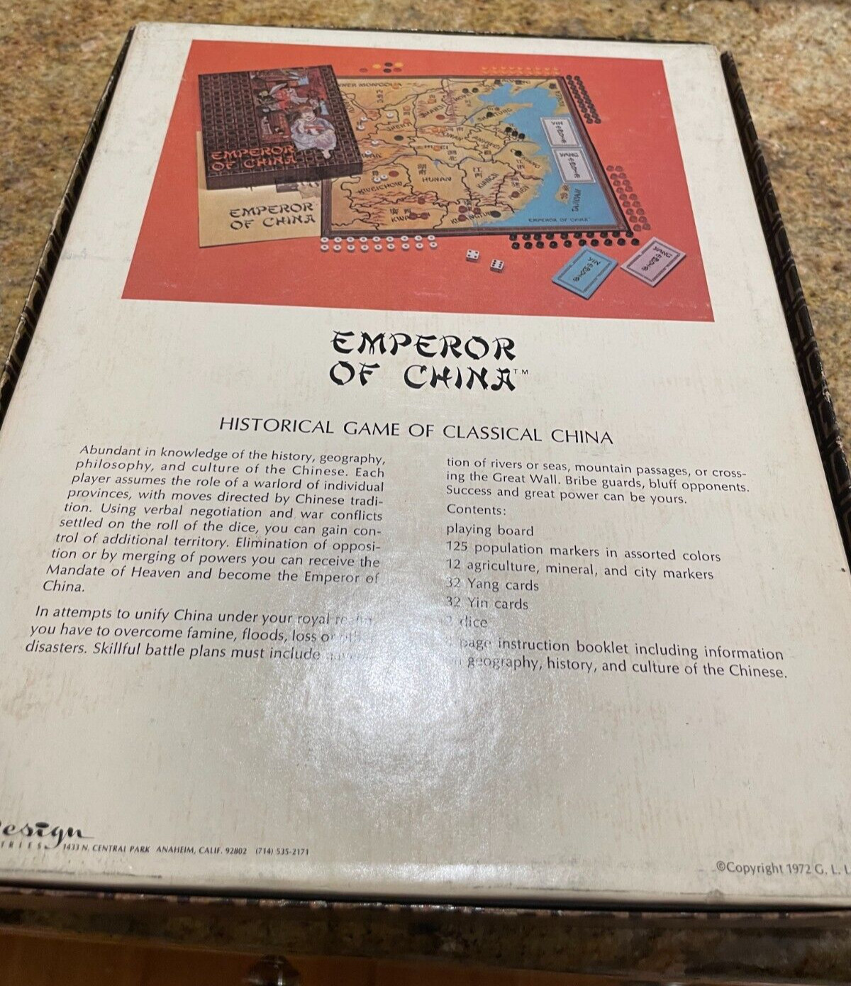 VINTAGE 1972 EMPEROR OF CHINA BOARD GAME DYNAMIC GAMES CLASSICAL CHINA COMPLETE