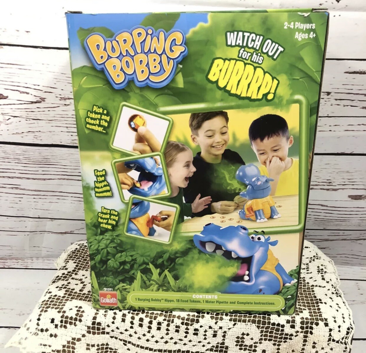 Burping Bobby Hippo by Goliath 2-4 Players Ages 4+ New In Box