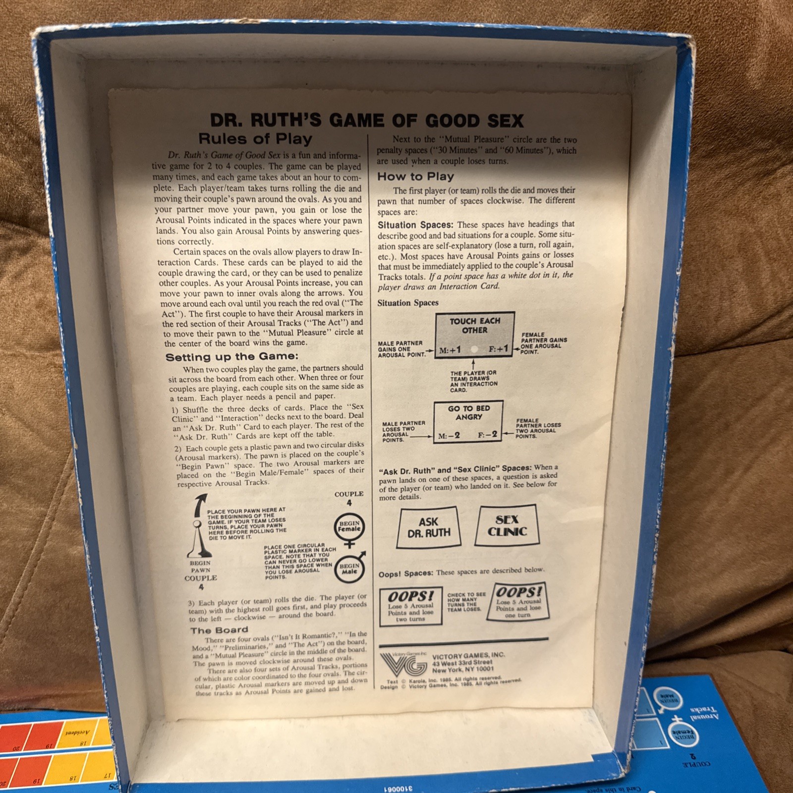 1985 Vintage, Dr Ruth’s Game of Good Sex, Complete By Victory Games Inc. !
