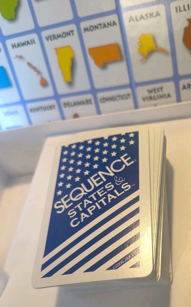 Sequence: States And Capitals Board Game COMPLETE Geography FREE SHIP Educate