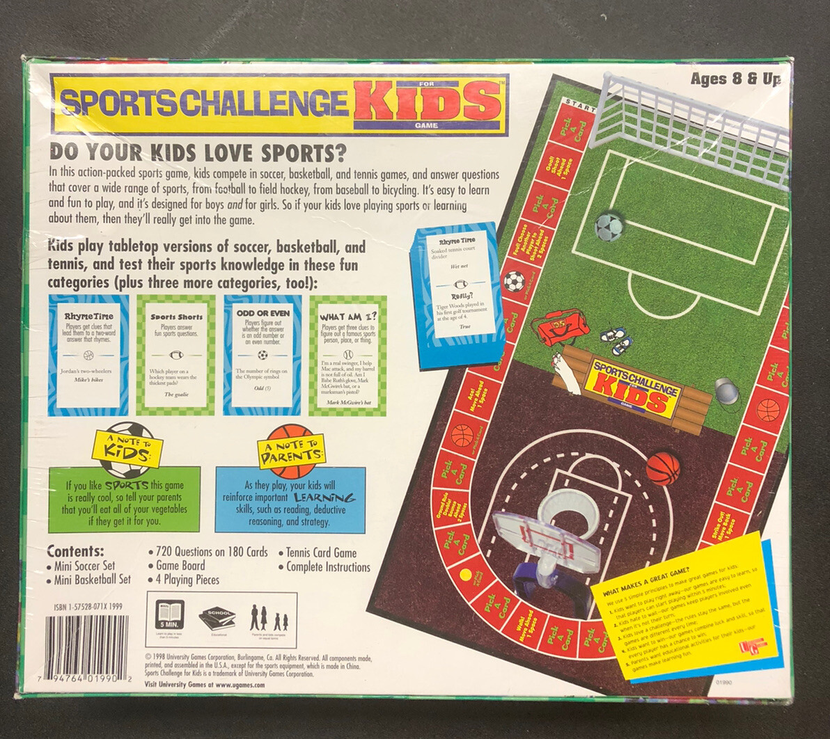 Sports Challenge for Kids Game 1998 University Games Corporation Ages 8+ New