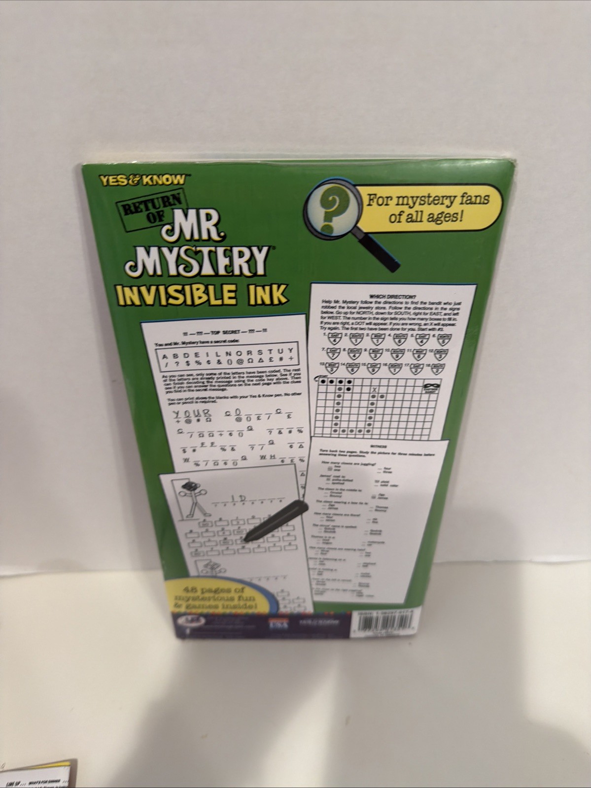 Yes & Know Invisible Ink Return of Mr Mystery Secret Agent Spy & Game Book New