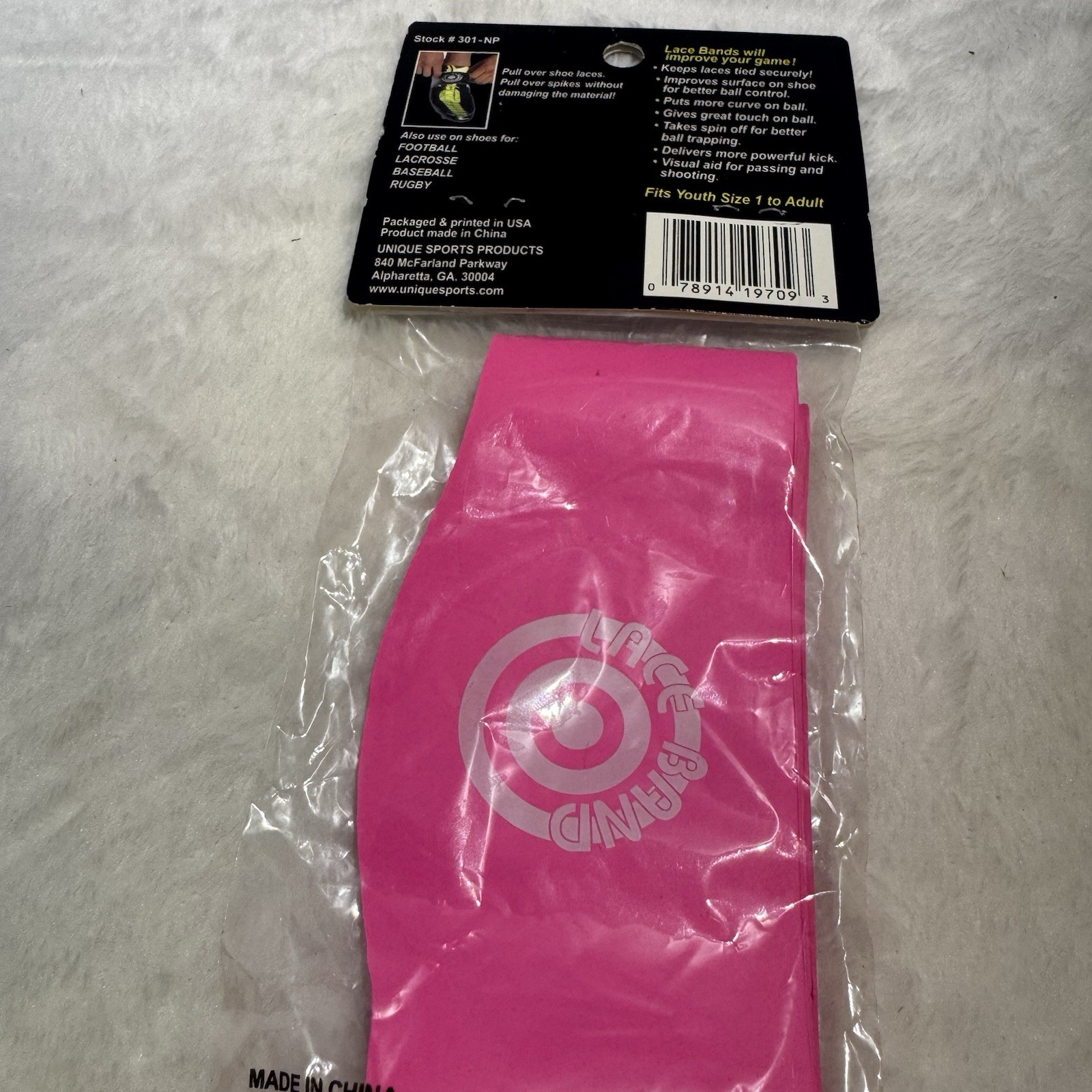Neon Pink Unique Soccer Lace Bands, One Size