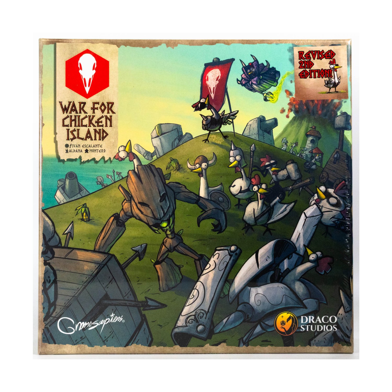 Draco Studios Board Game War for Chicken Island (Revised 2nd Ed) Box VG+/NM