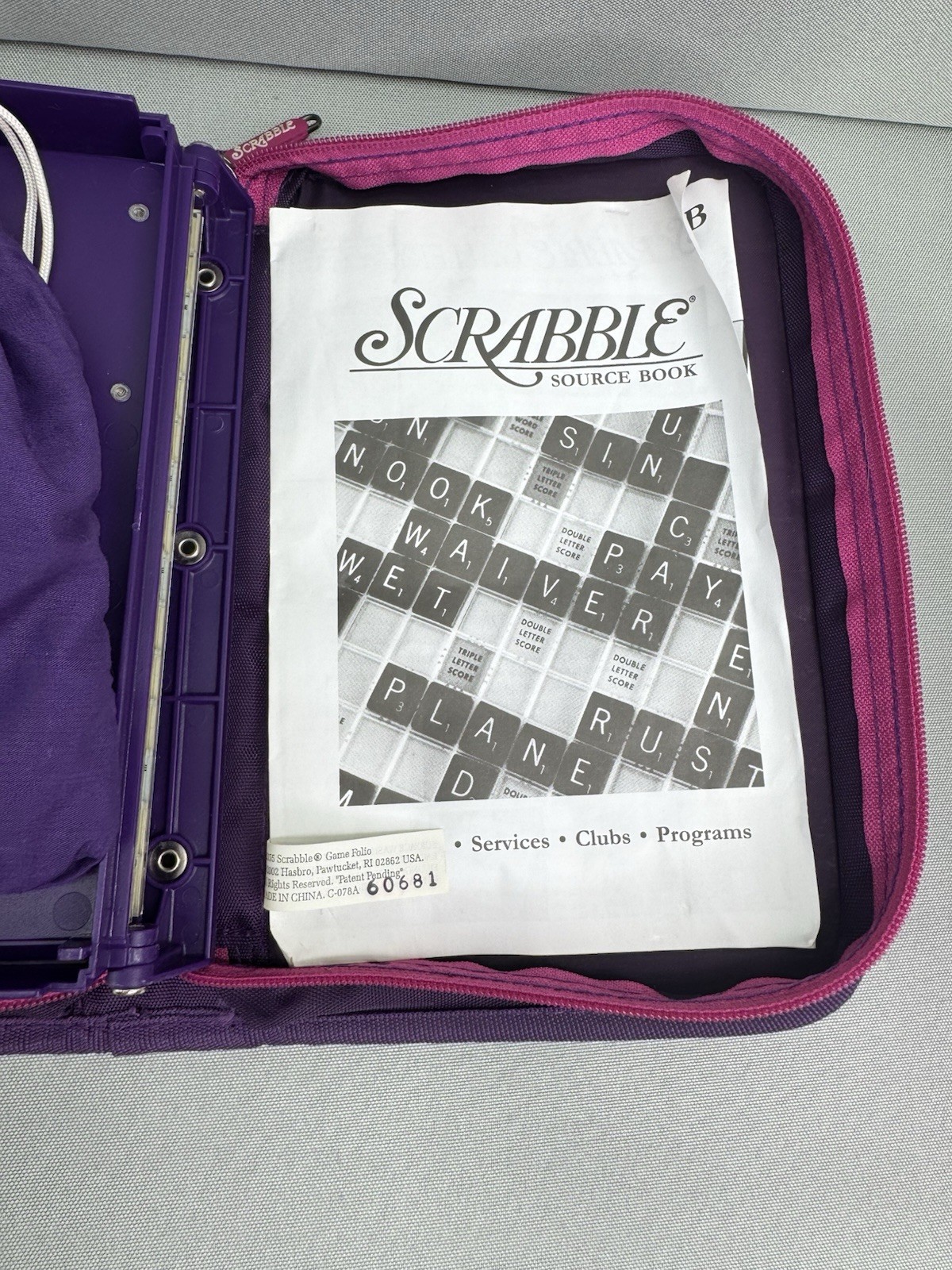 2002 Scrabble Travel Game Purple Complete All Tiles Pocket Edition Hasbro READ