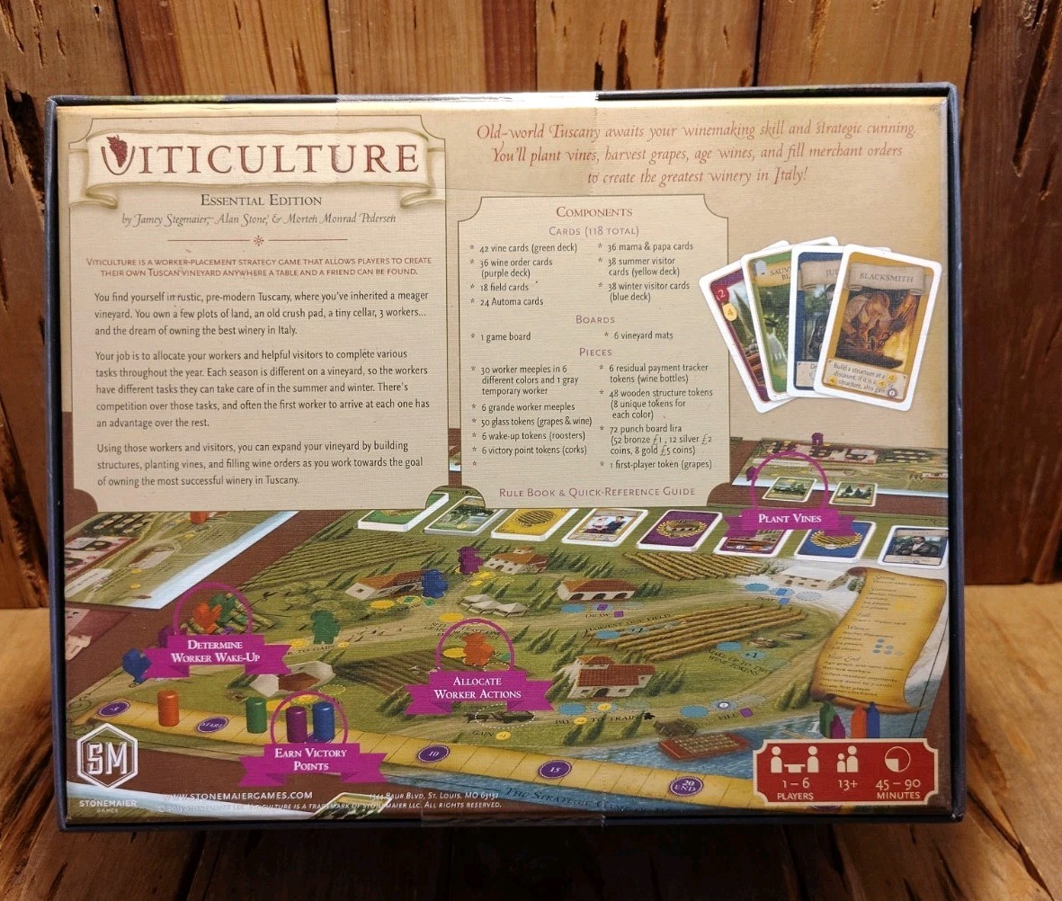Viticulture Essential Edition Stonemaier Games Board Game 1-6 Players NEW