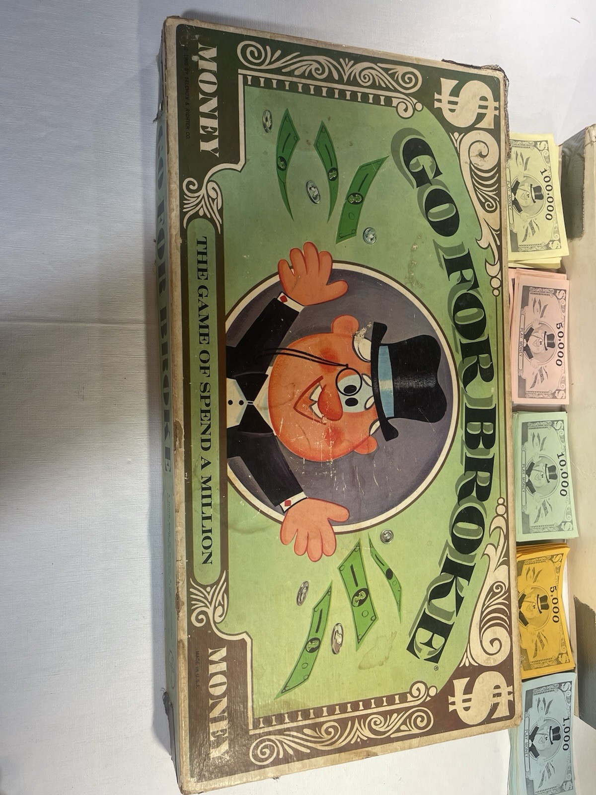 RARE. COMPLETE Vintage 1965 GO FOR BROKE Board Game by Selchow & Righter