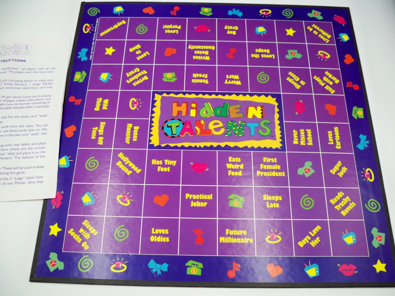 Vintage 1994 Hidden Talents Pressman Board Game Complete Teen Sleepover Party