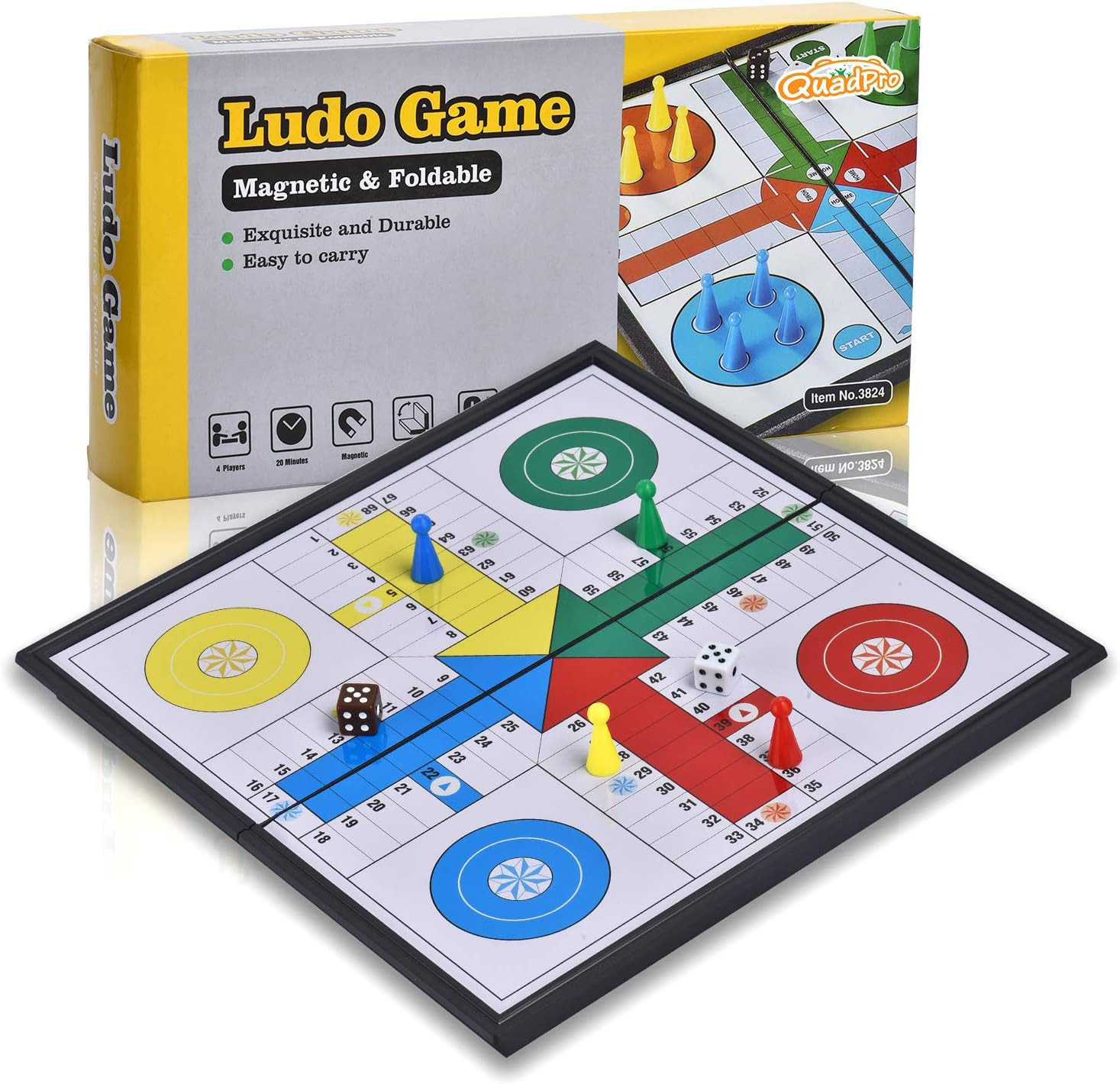 Magnetic Ludo Board Game Set with Folding Board Classic Travel Games for Kids an