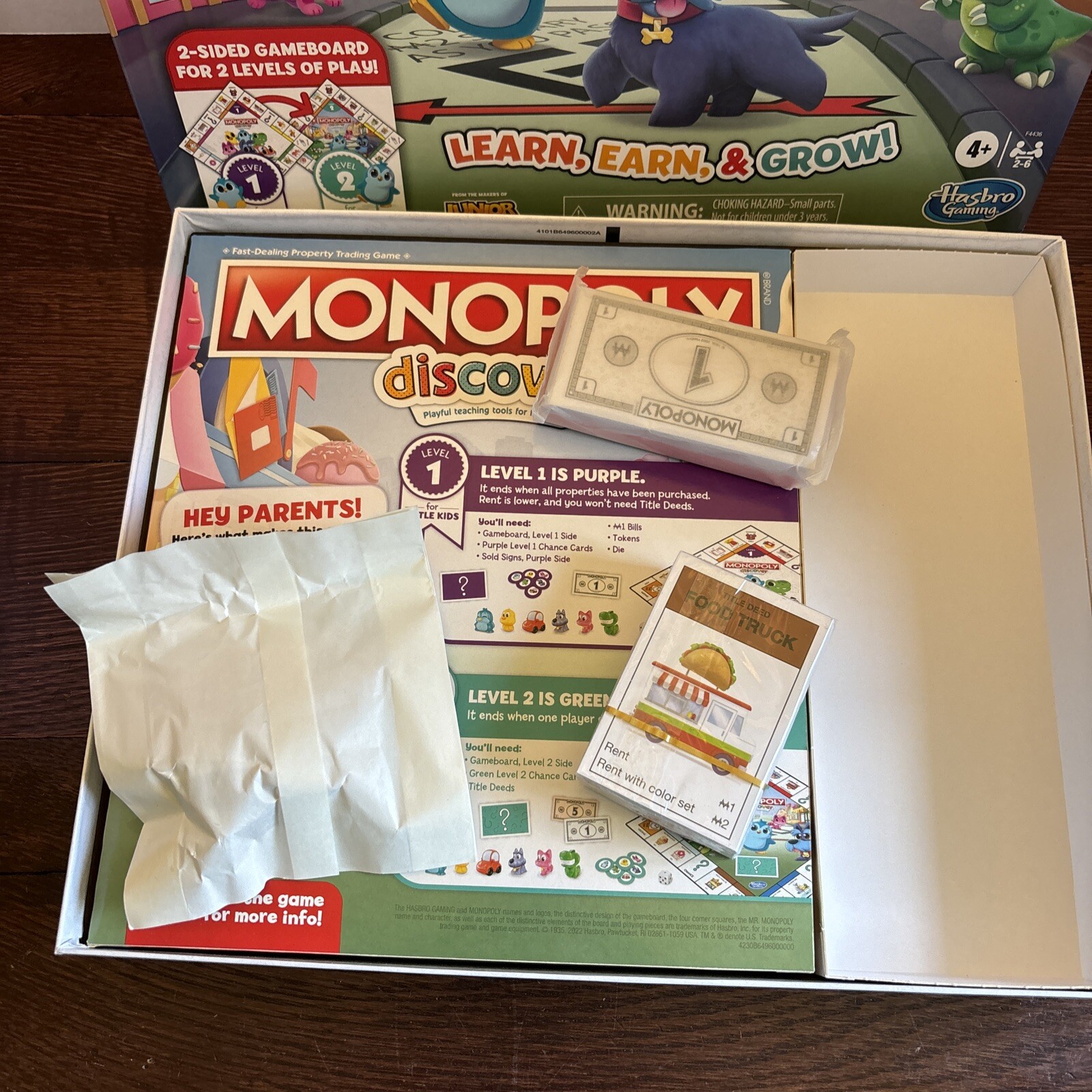 Monopoly Discover Board Game for Kids Ages 4+, 2-Sided Gameboard, Playful