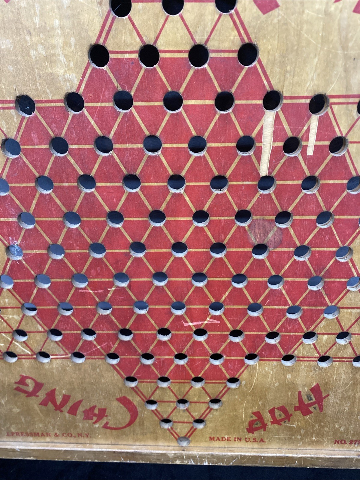 Vintage Hop Ching Chinese Checkers Game Board J. Pressman Co. NY 2729