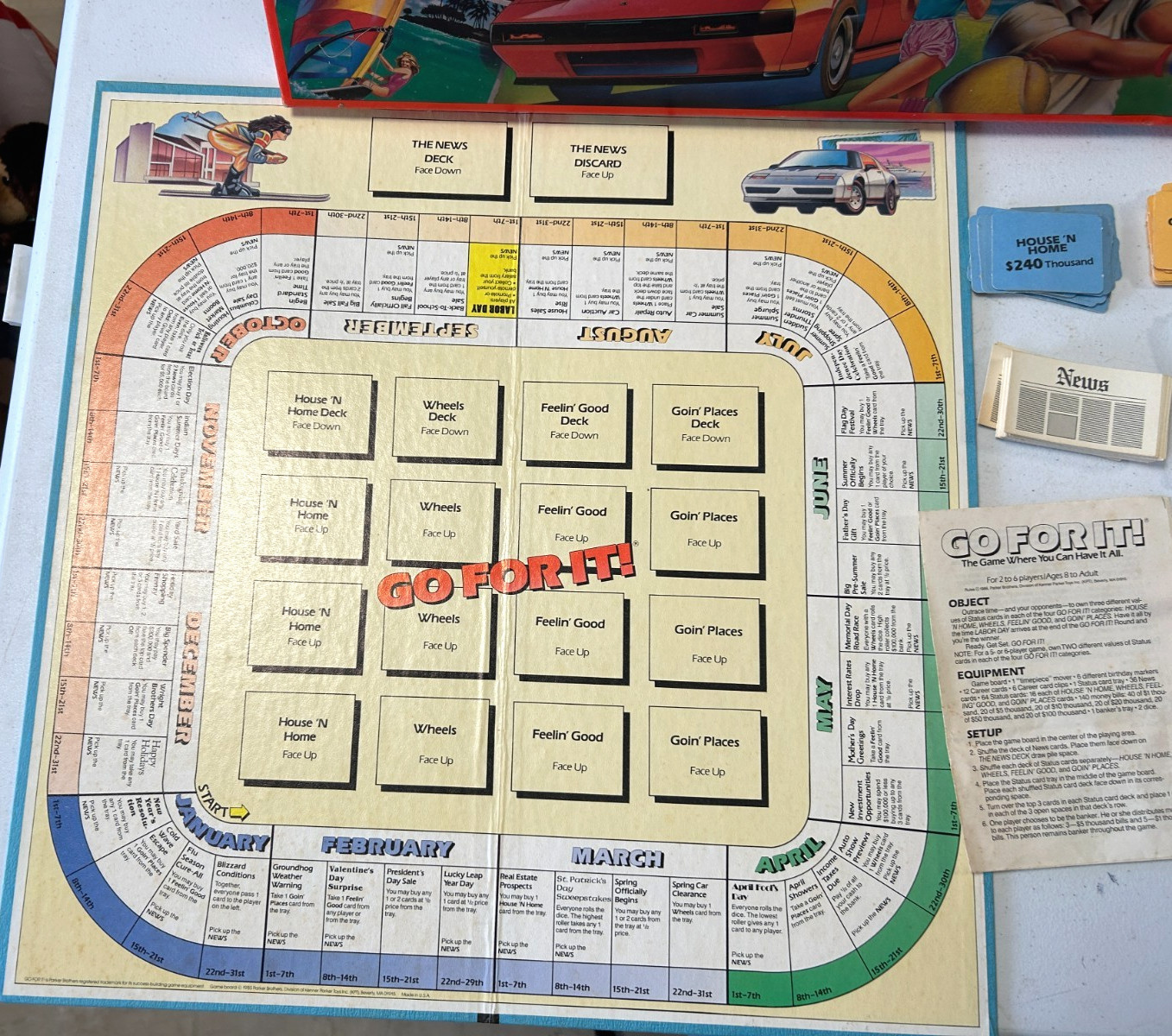 Vintage 1986 Go For It Board Game by Parker Bothers, NICE