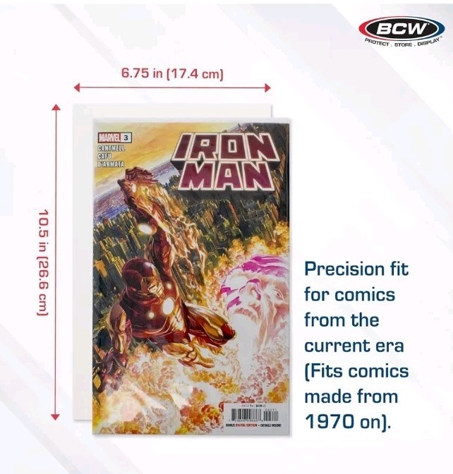 100 Pack BCW Current Comic Backing Backer Boards 6 3/4 X 10 1/2 Acid Free New