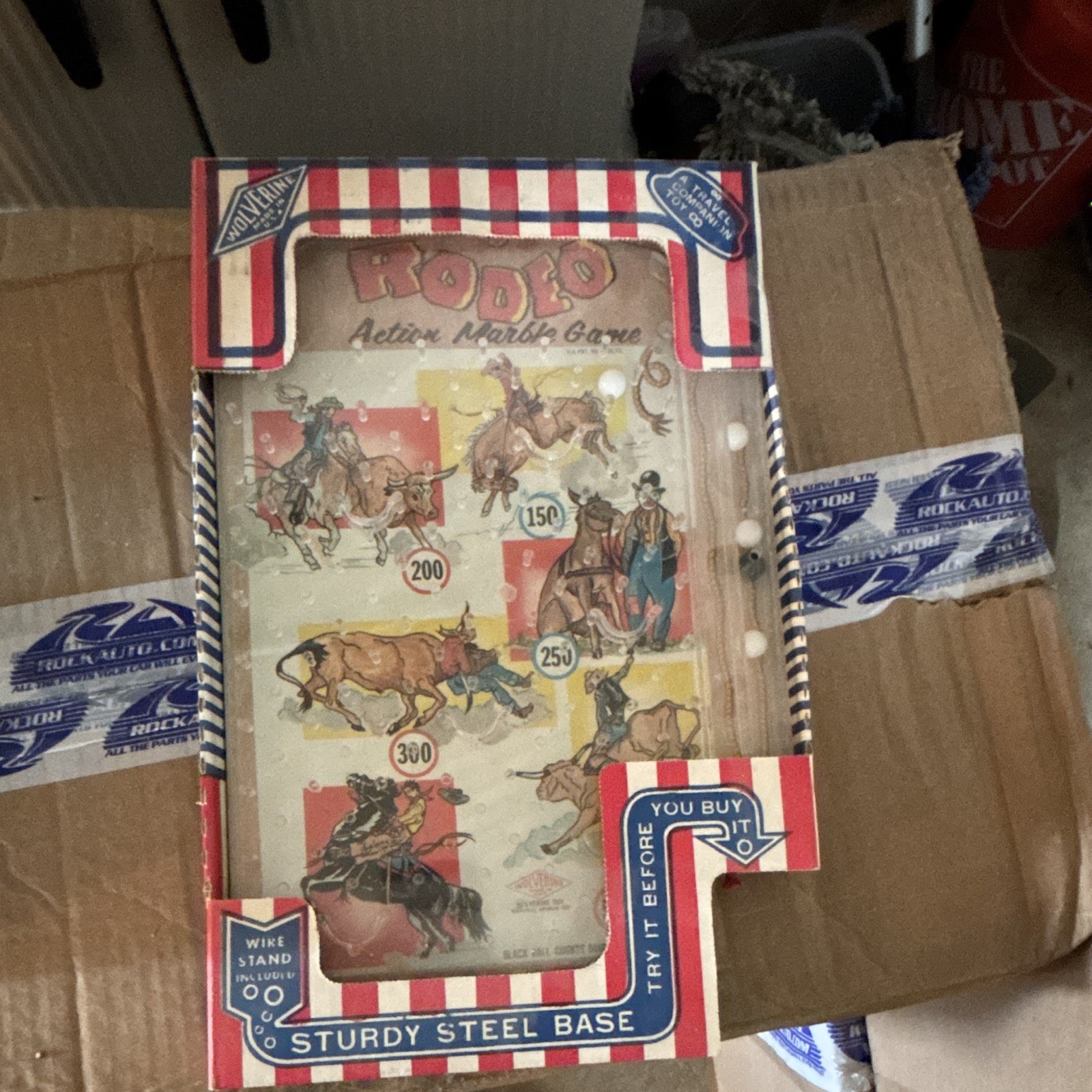 Wolverine Rodeo Action Marble Game w/ Steel Base, Boxed, 1 Player, Ages 4-7