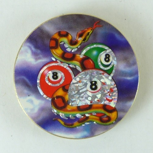 1/4″ Thick 2.5oz Heavy Brass Double Sided Pogs Slammer Poison Skull 8 Balls
