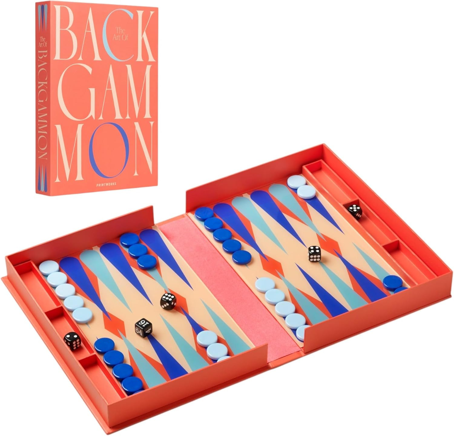 Art of Backgammon – Stylish Red & Blue Acrylic Board Game for All Ages