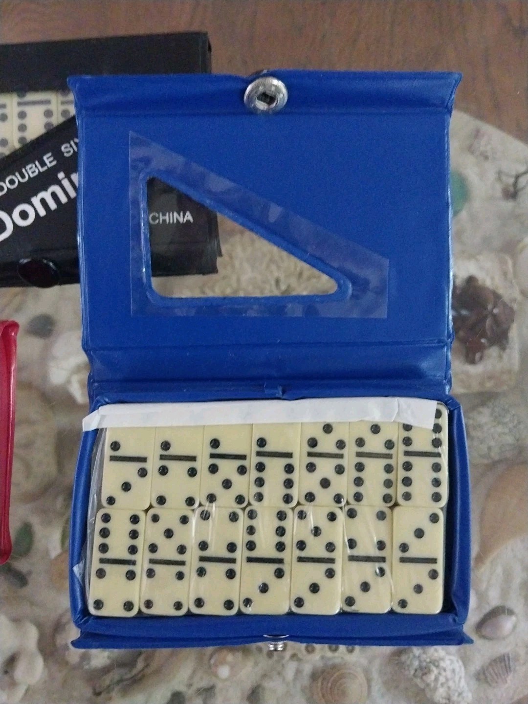 One Set Double Six Miniature Dominos Set of 28 Travel Size Pick A Color