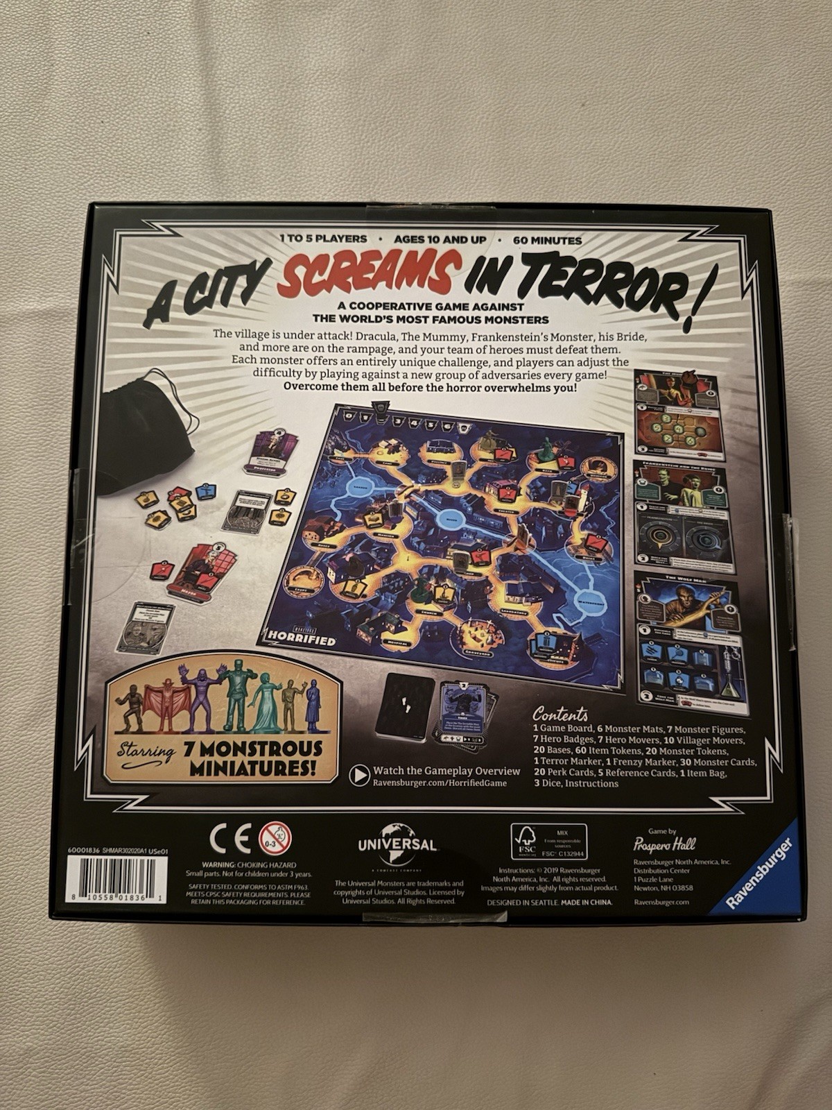 Horrified Board Game Universal Studios Monsters Ravensburger 2019 – Complete