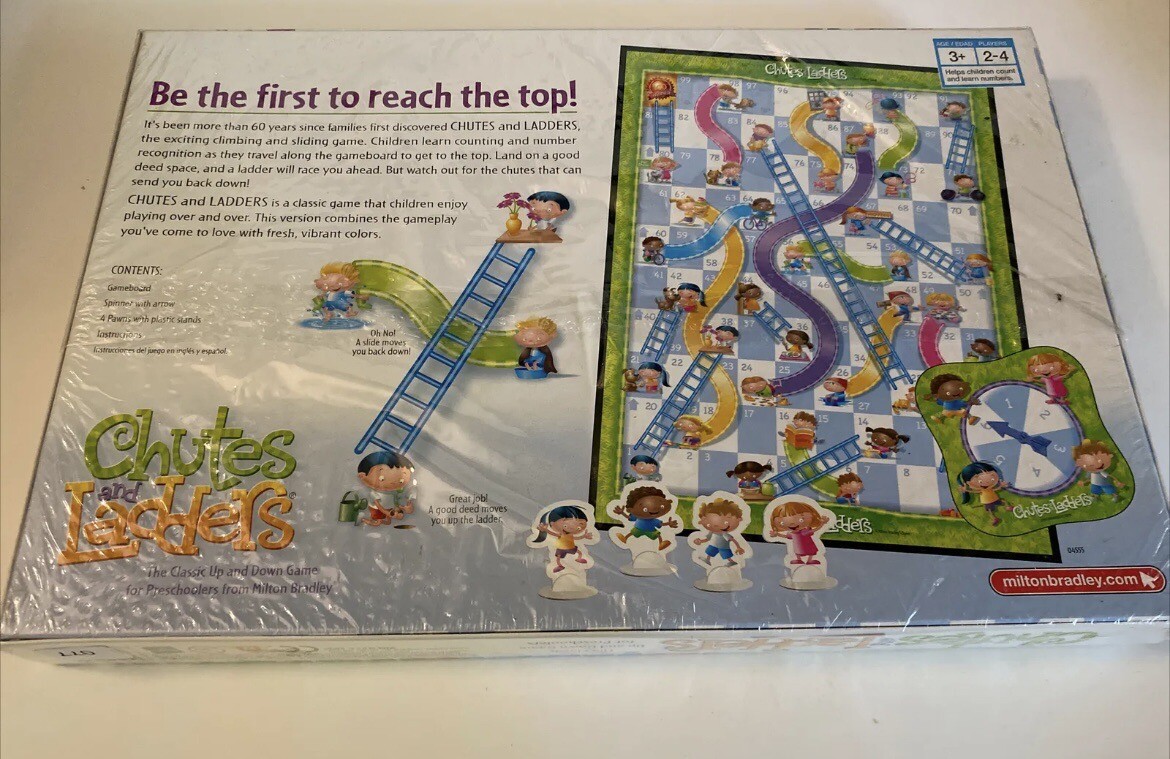 Preschool Chutes & Ladders Board Game Hasbro Milton Bradley 2005 Sealed