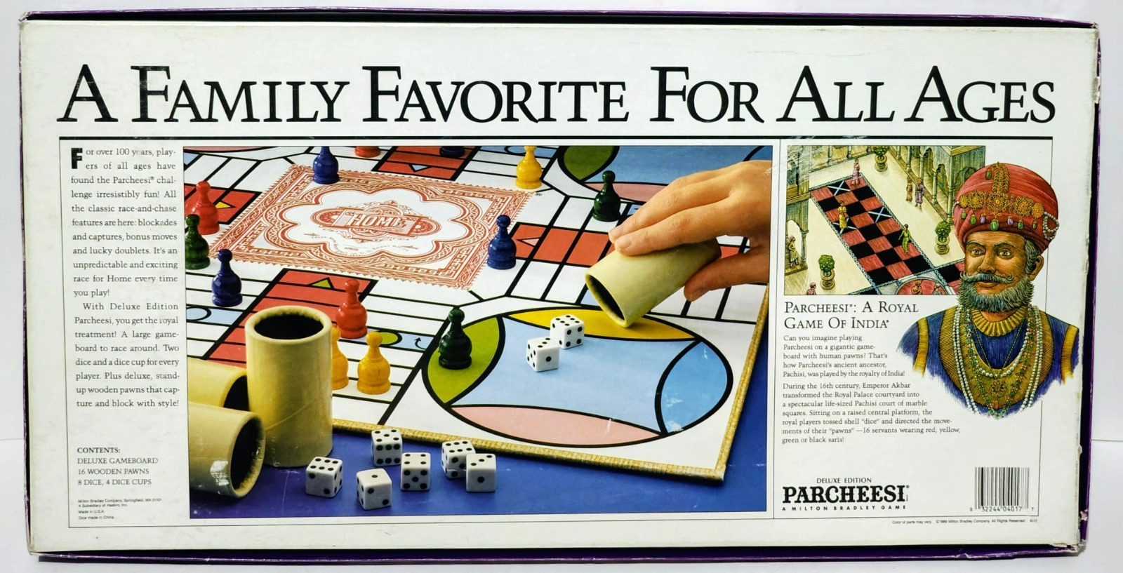 Parcheesi Deluxe Edition – A Royal Game of India – Milton Bradley – Vintage 1989