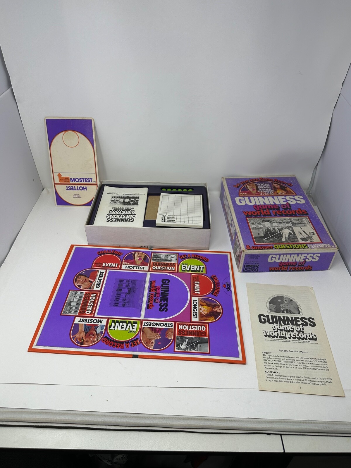 Vintage 1975 Parker Brothers Guinness Game of World Records Complete!! E5
