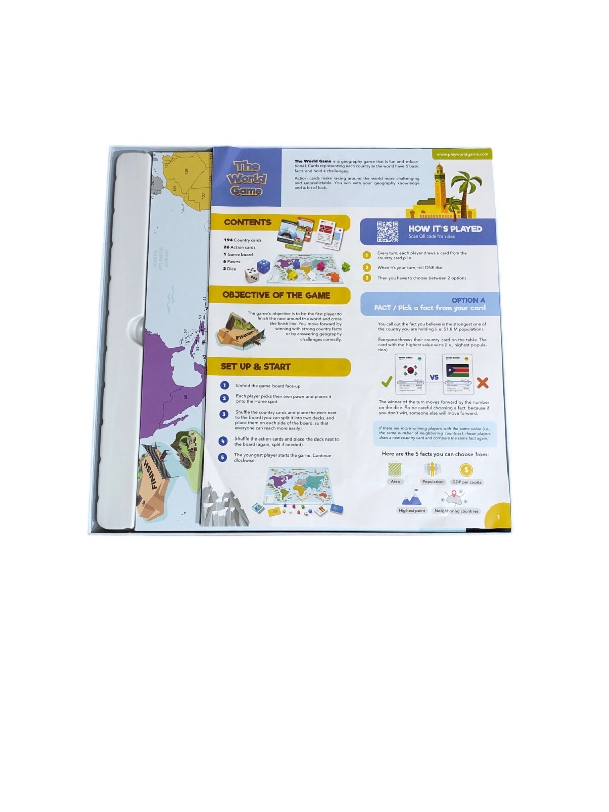 The World Game Fun Geography Board Game For Kids & Adults 7+ Complete Homeschool