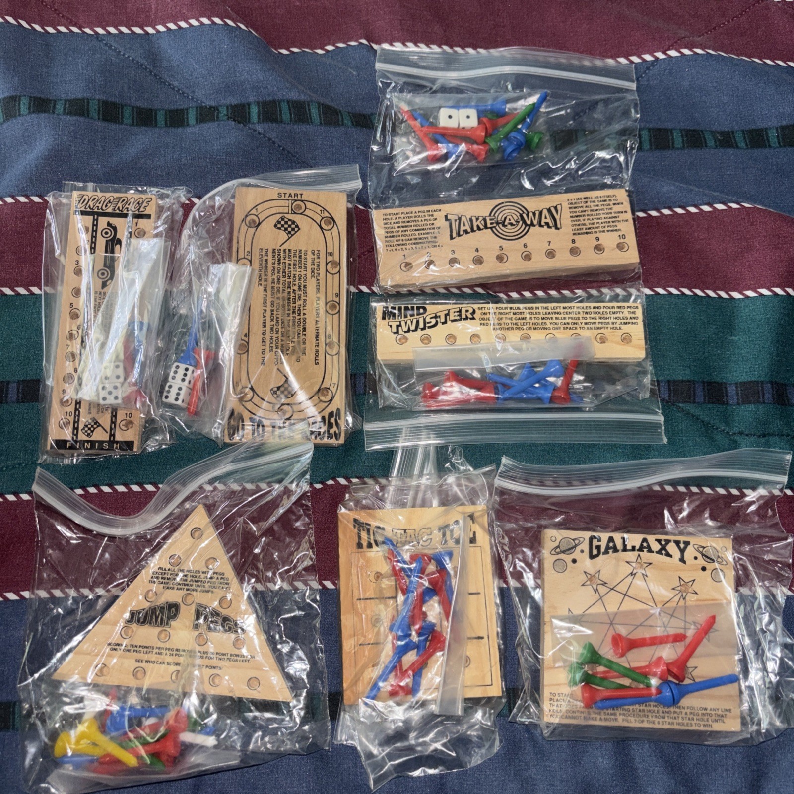 VINTAGE CHADWICK MILLER SET OF 7 PEG GAMES STILL IN BOX!!