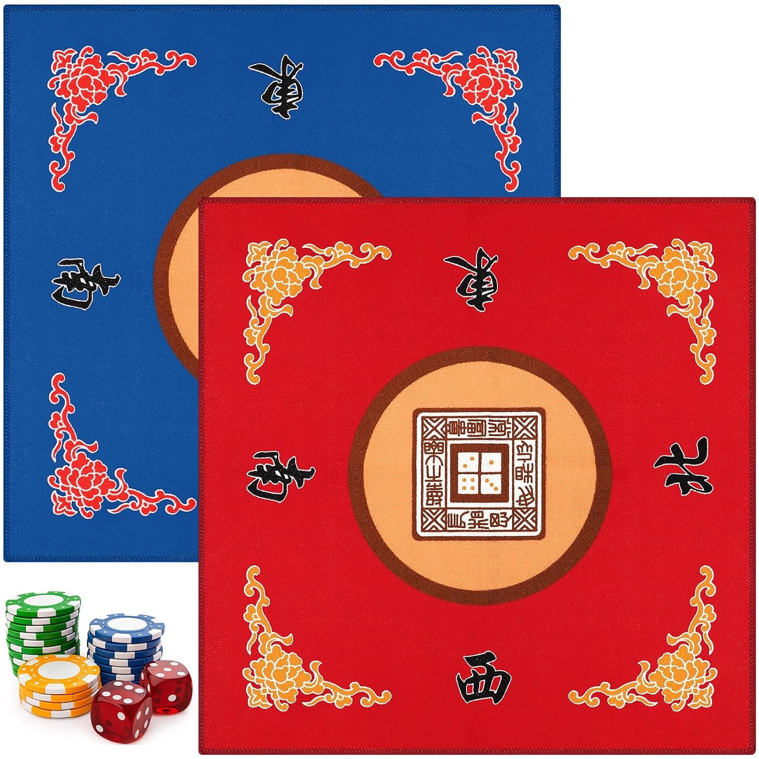 Mahjong Non Slip Noise Reduction Gaming Table Mat Cover for Mahjong Tiles Games