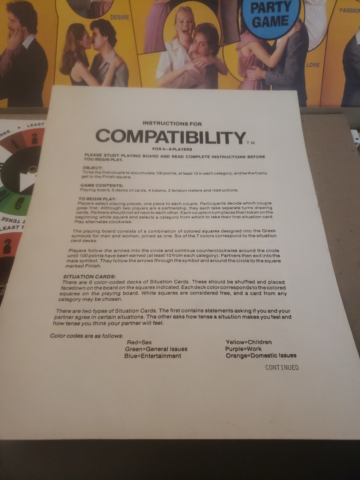 RARE BOX 1981 Compatibility Party Board Game, Paragon Reiss Game COMPLETE