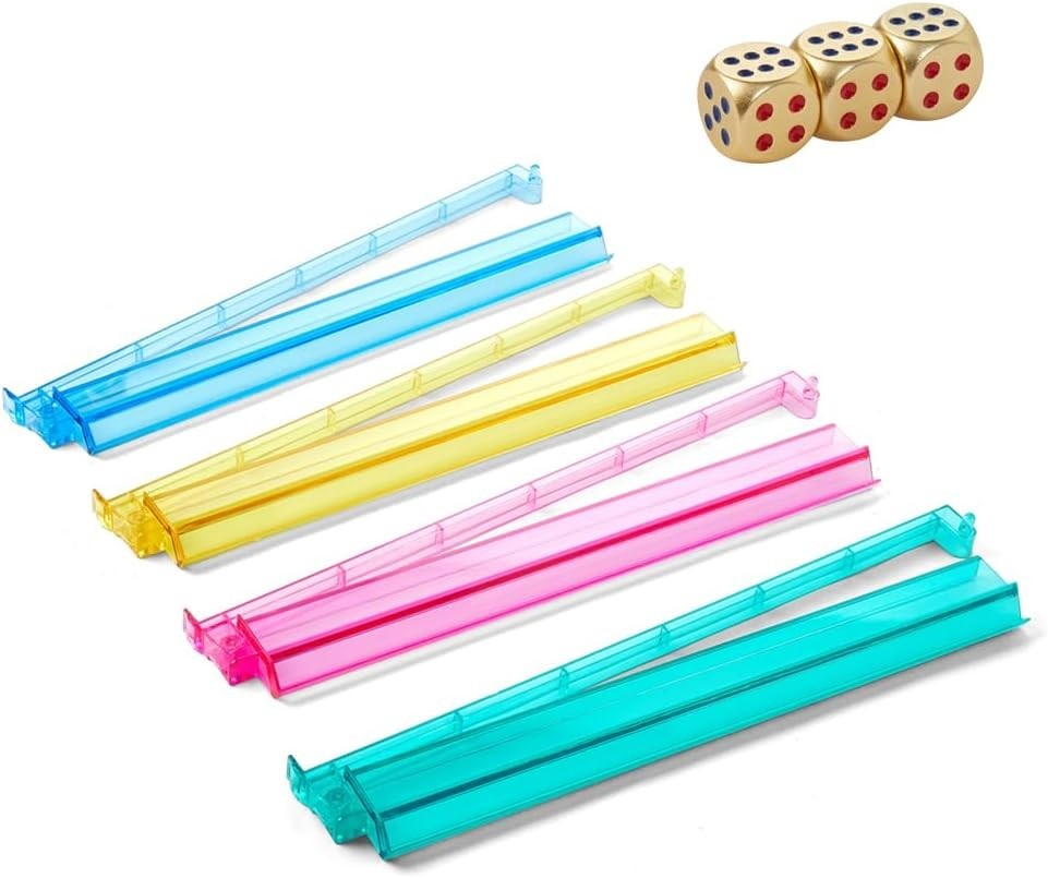 Mahjong Racks with Pushers, Clear Acrylic American Majiang Tile Racks, Enhanc…