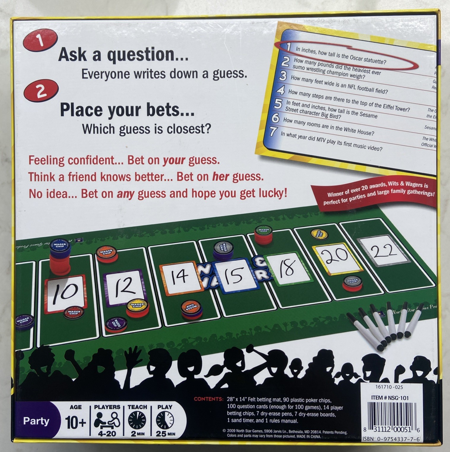 WITS & WAGERS 2009 Edition, Party Game of The Year ‘07, Excellent Condition