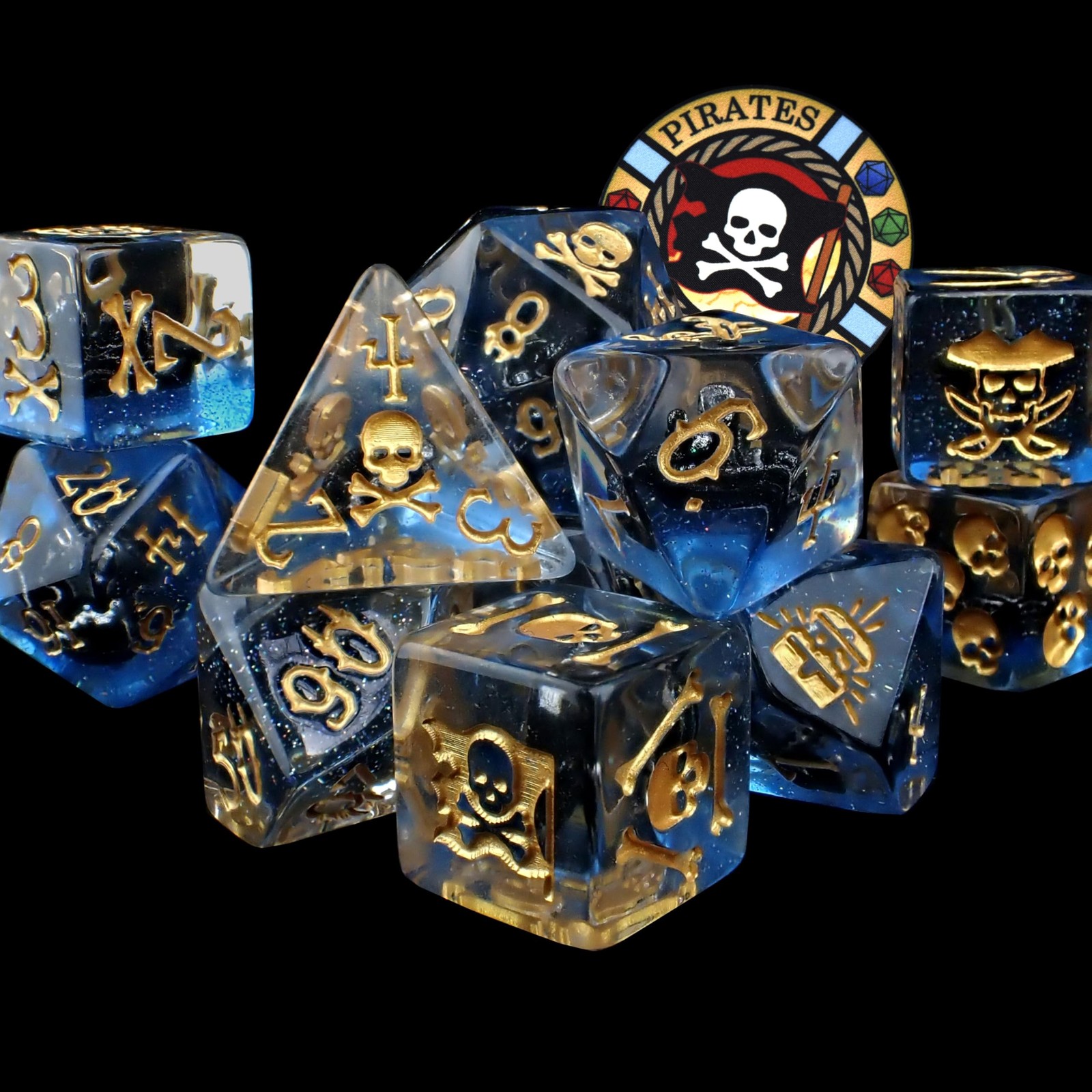 Pirates Plunder 11 Dice Set | Swashbuckler Polyhedral Dice Set | Buccaneer, B…
