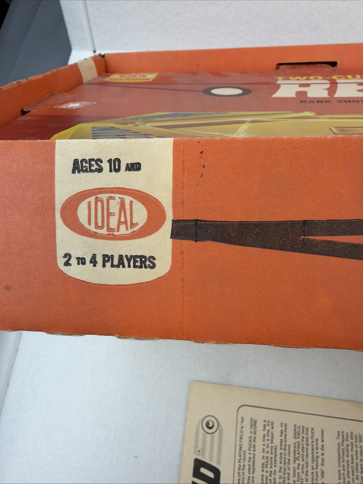 1971 Ideal Rebound Two Cushion Game Vintage Tabletop Shuffleboard Game And Box