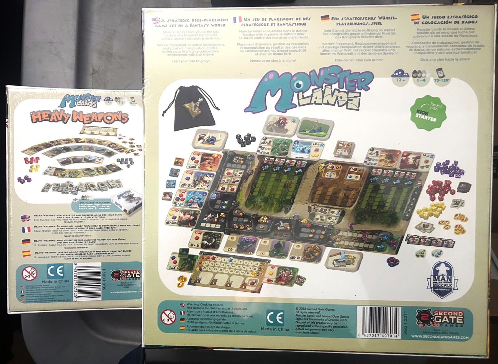Monster Lands Game and Heavy Weapons Game Expansion – New – Sealed