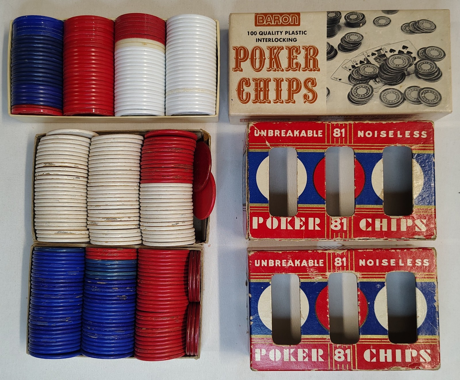 Vintage Domino Sets, Poker Chips, Playing Card Decks